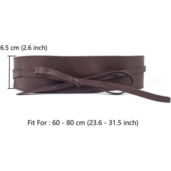 Aabellay PU Leather Corset Cinch Waistband Belt Retro Tied main image 4